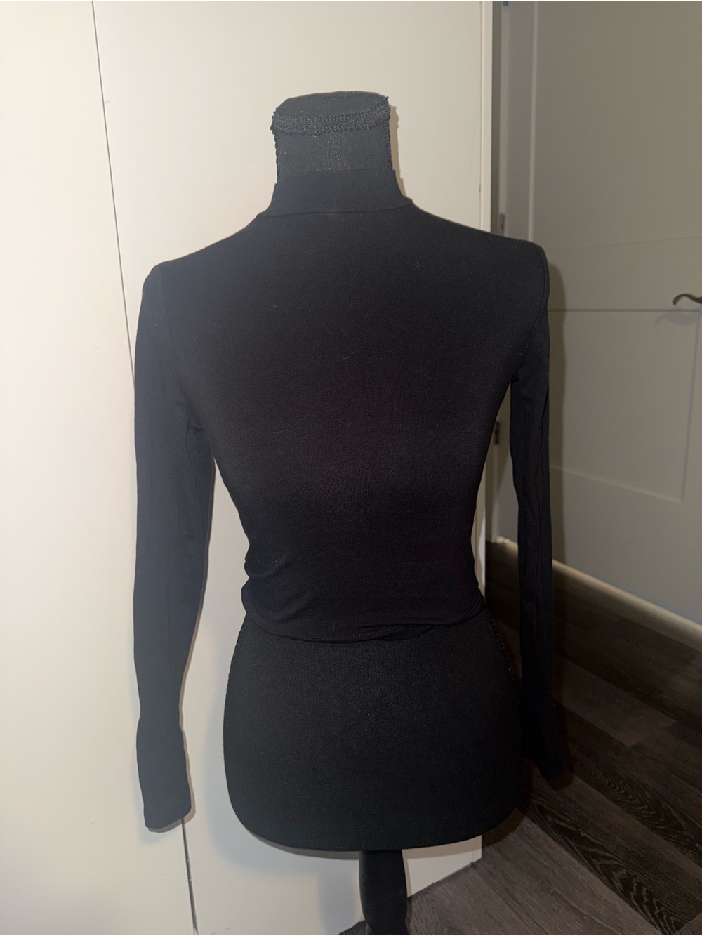 Charlotte Russe Black Long-Sleeve Mock Neck Top